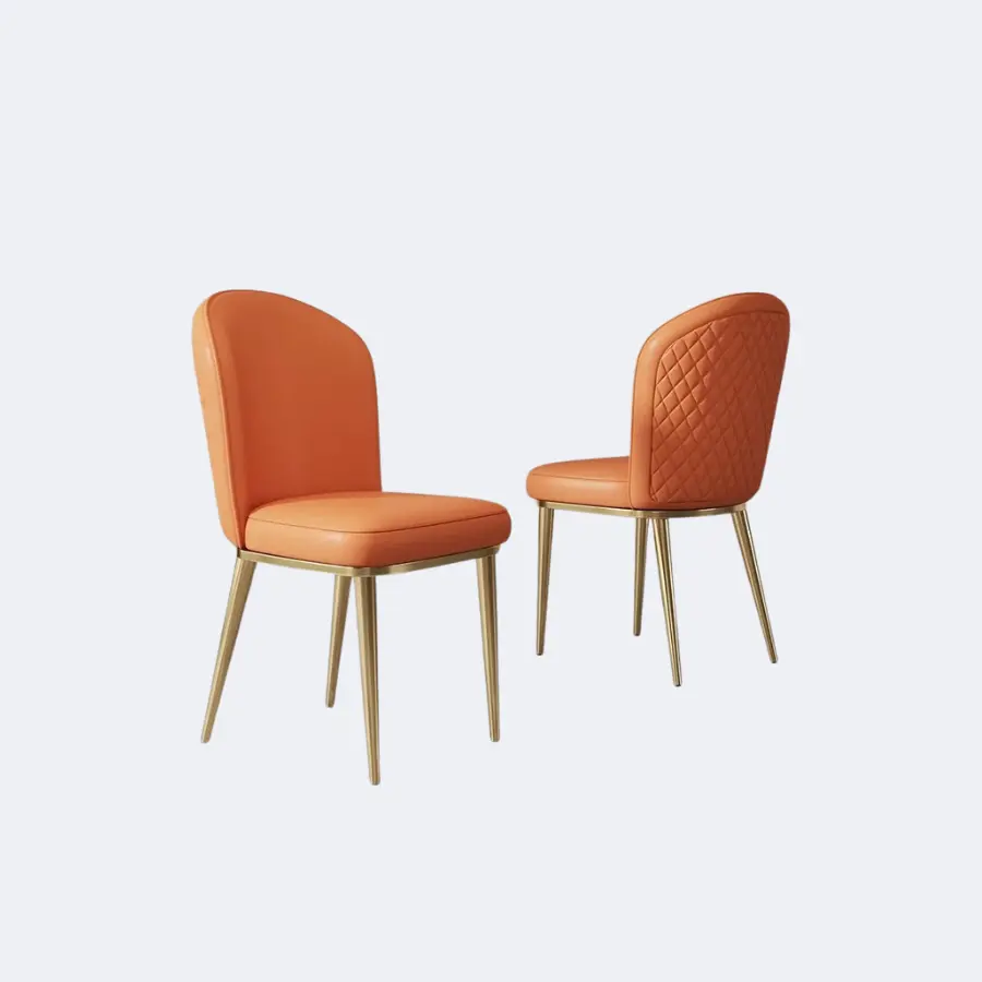 Chaises de salle à manger de luxe avec pieds chromés