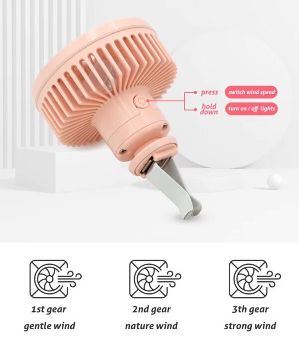 Mini Ventilateur USB pour Voiture avec Lumière LED – Refroidisseur d’Air Compact 5V
